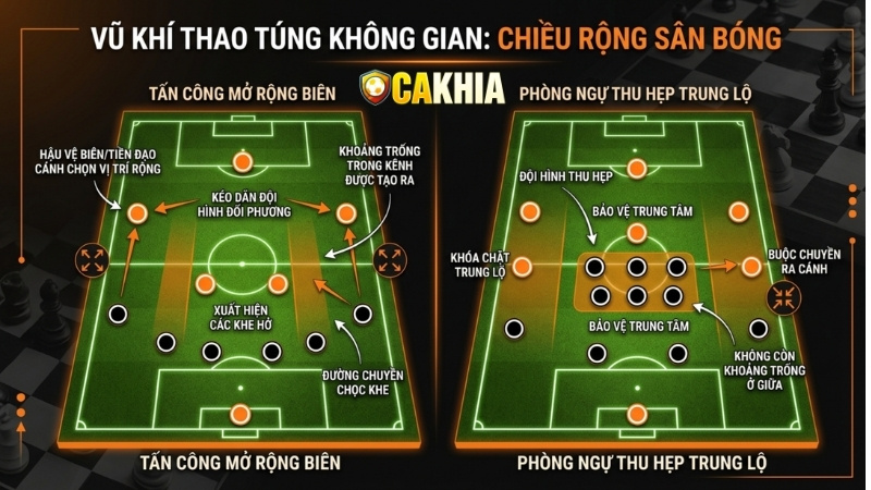 Chiều rộng sân trong chiến thuật bóng đá là gì?